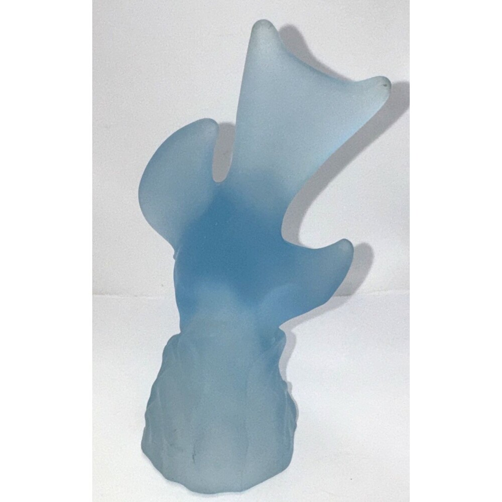 Vintage L E Smith Satin Frosted Blue Glass Dove Flying Bird Figurine 8.5” - Picture 6 of 8
